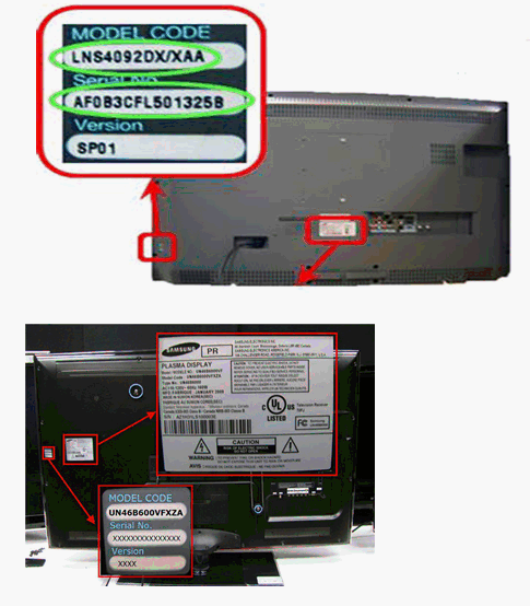 مدل و سریال نامبر تلویزیون های سامسونگ کجا قرار دارند؟